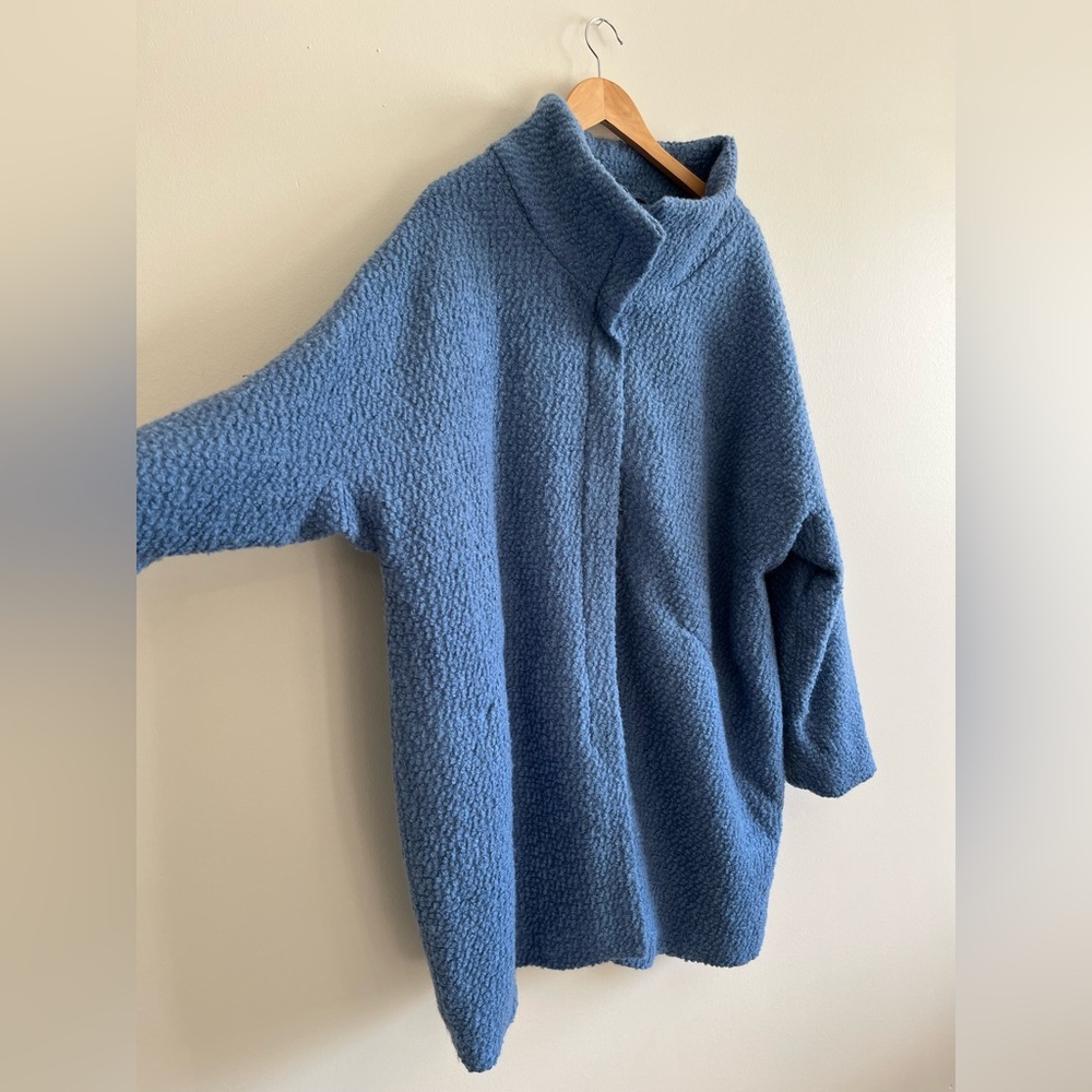 Jessica London Blue Wool Blend Winter Coat - Picture 3 of 9